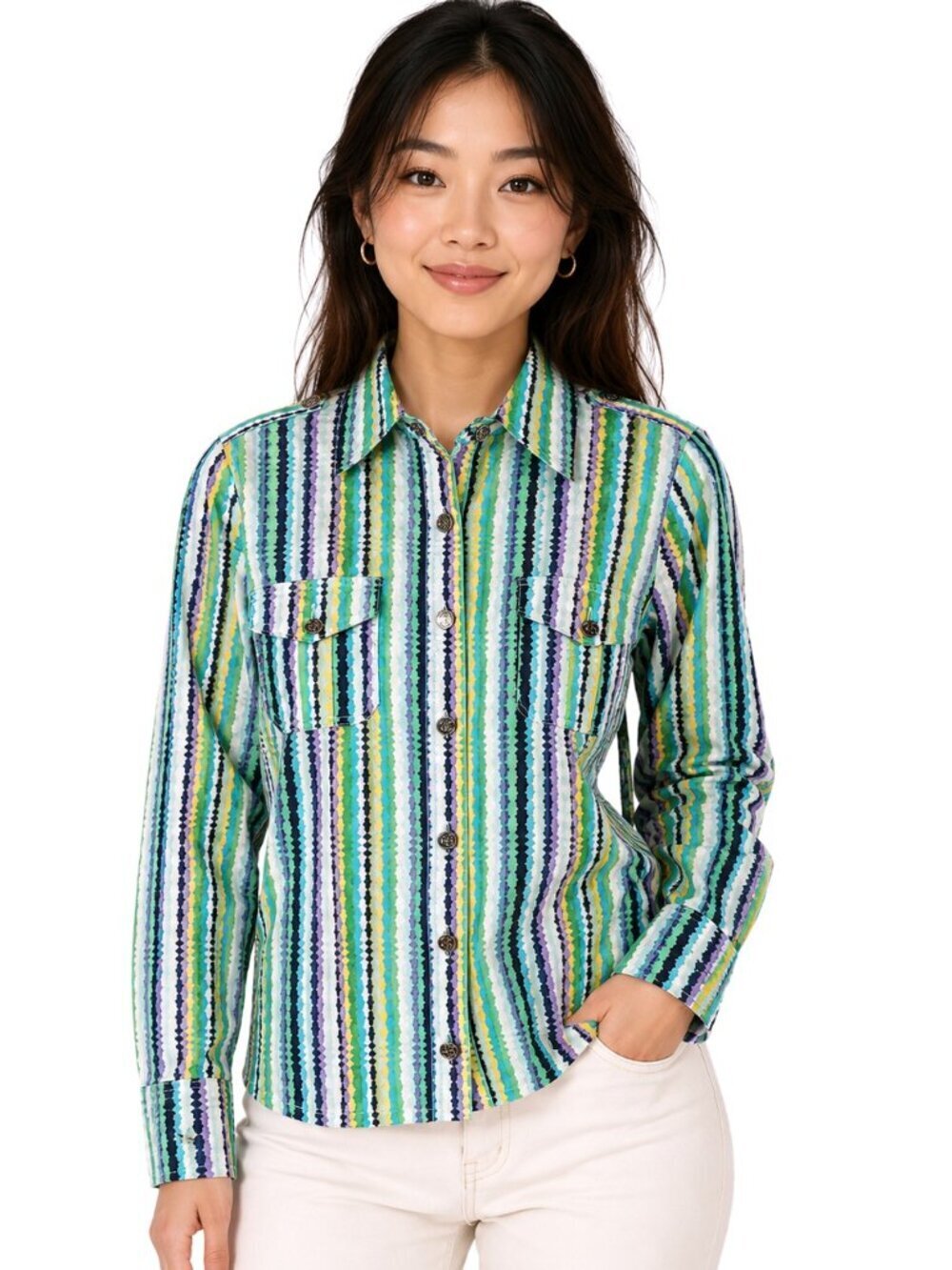 Tory Burch Striped Cotton Button-Down Shirt